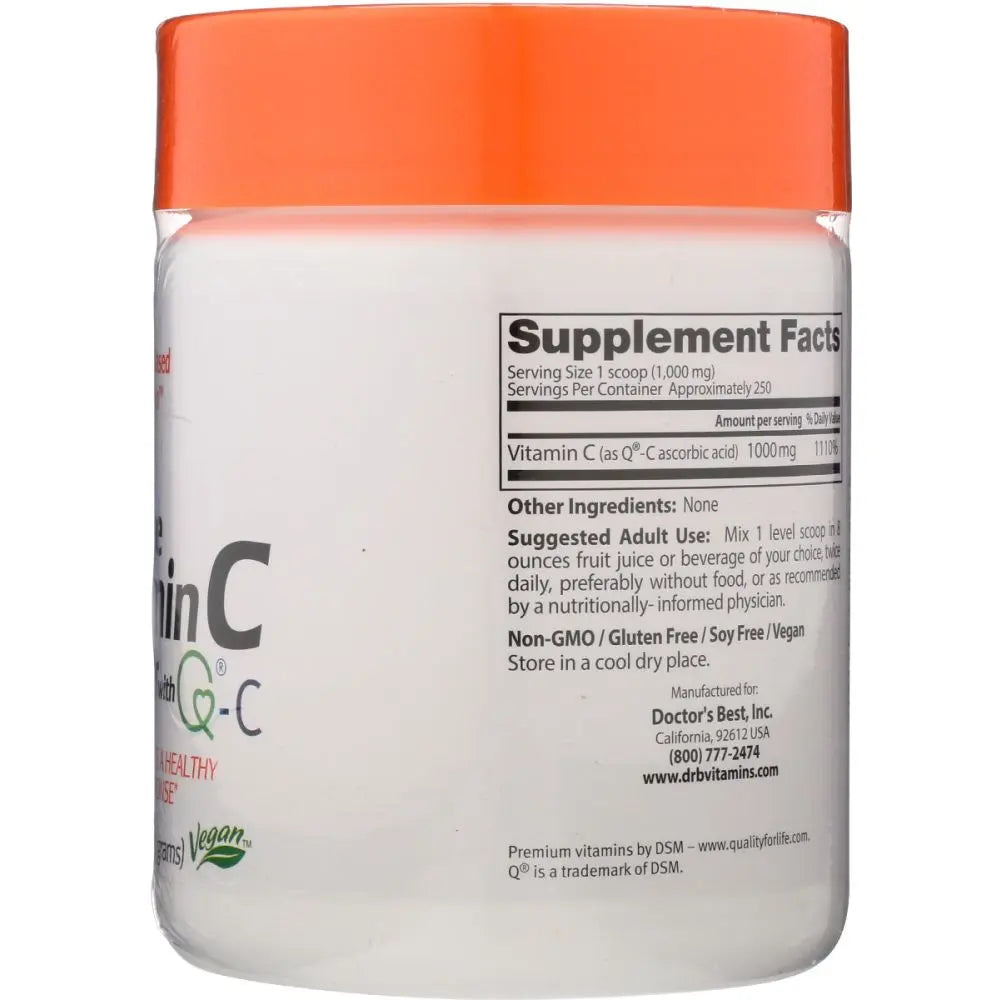 Doctor's Best Pure Vitamin C Powder with Q-C – 8.8 oz (250 g) | Immune Support & Antioxidant Protection-Bask & Buy