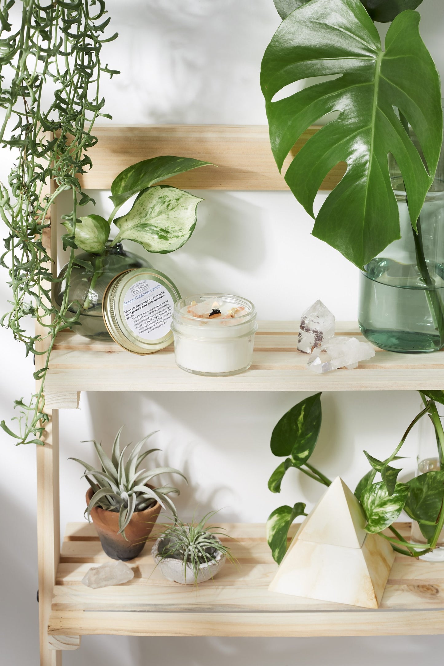 Space Clearing Candle/ Intention Candle / Organic Soy Candle / Candle White Smokey