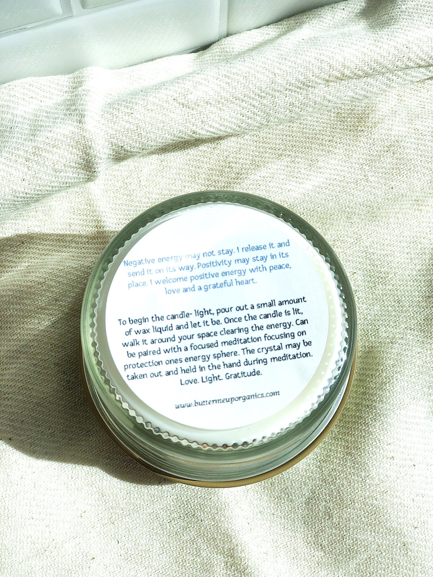 Space Clearing Candle/ Intention Candle / Organic Soy Candle / Candle White Smokey