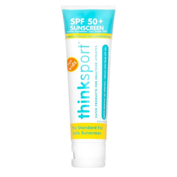 Thinkkids Safe Mineral Sunscreen SPF 50+ – 3 fl oz | Reef-Safe, Water-Resistant Sun Protection for Kids