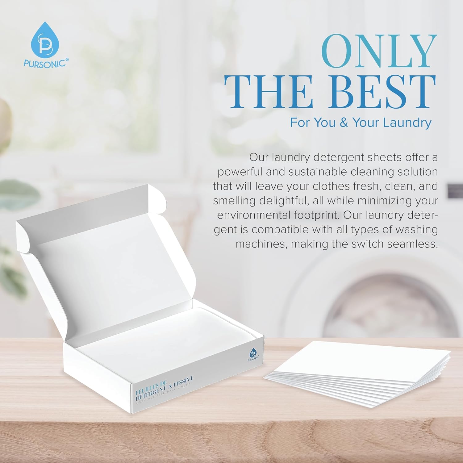 Natural Laundry Detergent Sheets ,Eco Friendly– Fresh Linen Scent Blush Apollo