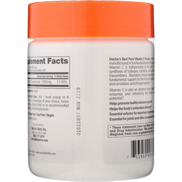 Doctor's Best Pure Vitamin C Powder with Q-C – 8.8 oz (250 g) | Immune Support & Antioxidant Protection