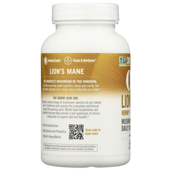 OM Mushroom Superfood Lion's Mane Capsules – 90 ct | 2,000 mg per Serving | Cognitive & Nerve Health Support