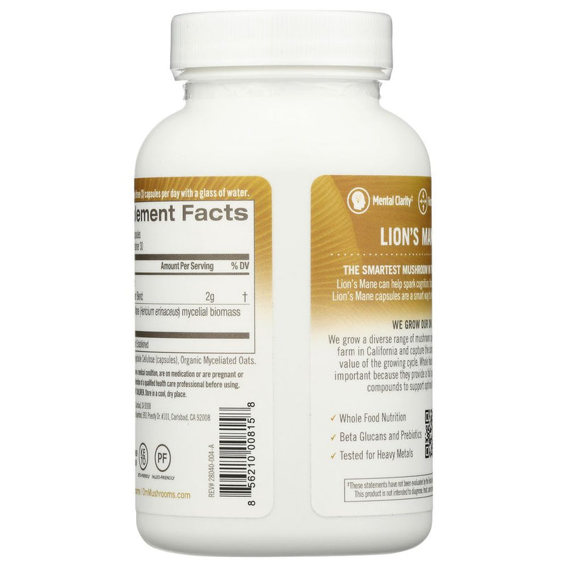 OM Mushroom Superfood Lion's Mane Capsules – 90 ct | 2,000 mg per Serving | Cognitive & Nerve Health Support