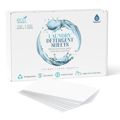 Natural Laundry Detergent Sheets ,Eco Friendly– Fresh Linen Scent Blush Apollo