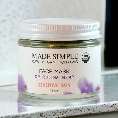 Spirulina Hemp Face Mask - Certified Organic, Vegan & Cruelty-free-Bask & Buy