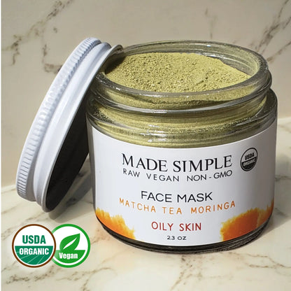 Match Tea Moringa Face Mask - Certified Organic & Vegan-Bask & Buy