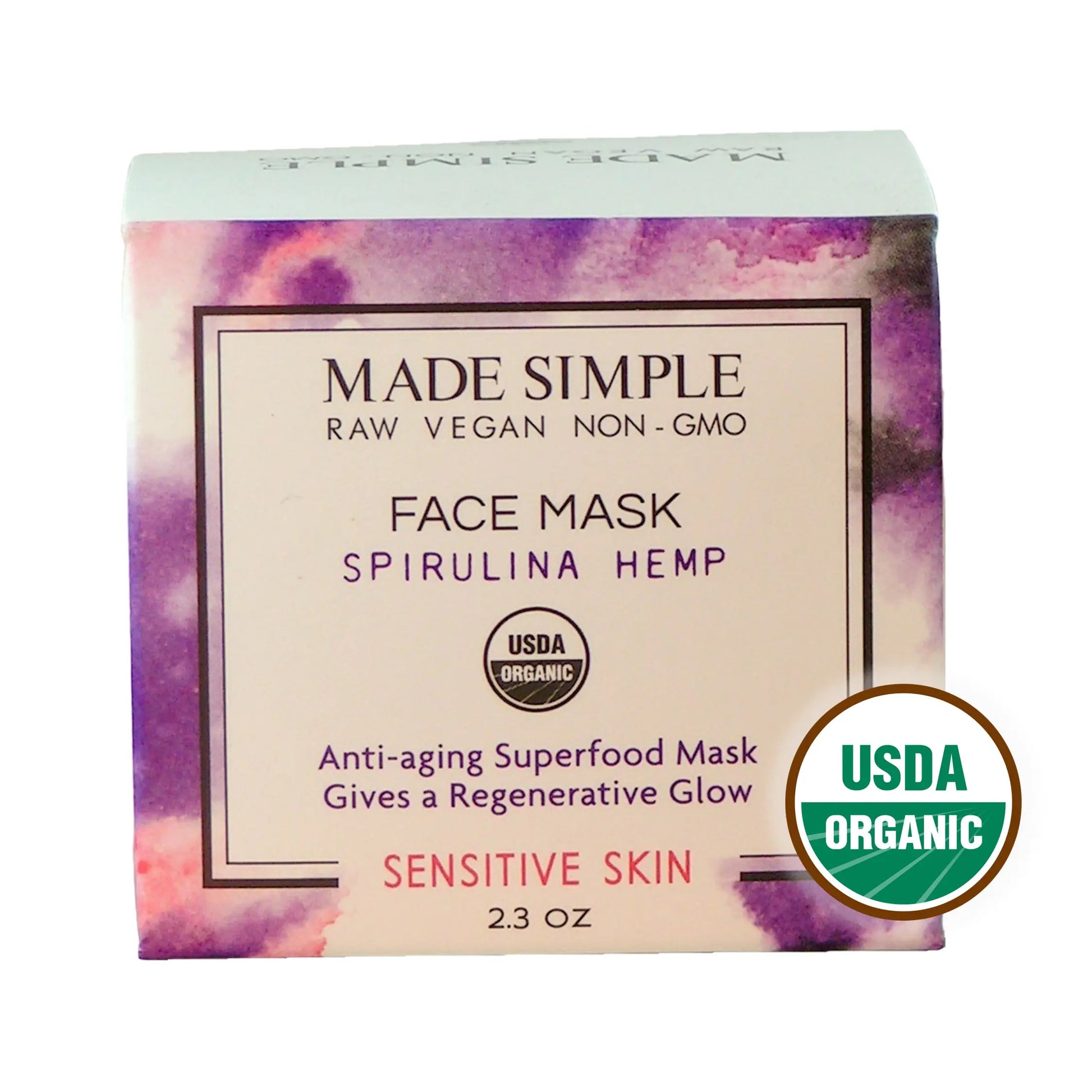 Spirulina Hemp Face Mask - Certified Organic, Vegan & Cruelty-free-Bask & Buy