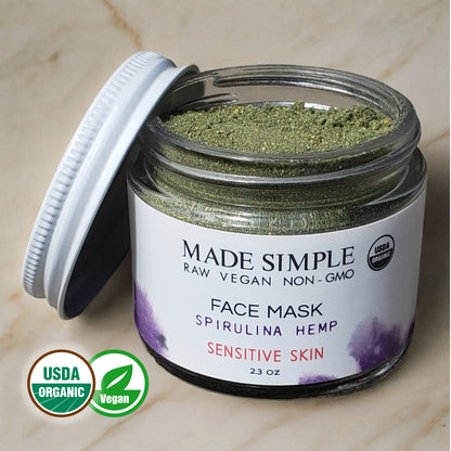 Spirulina Hemp Face Mask - Certified Organic, Vegan & Cruelty-free-Bask & Buy