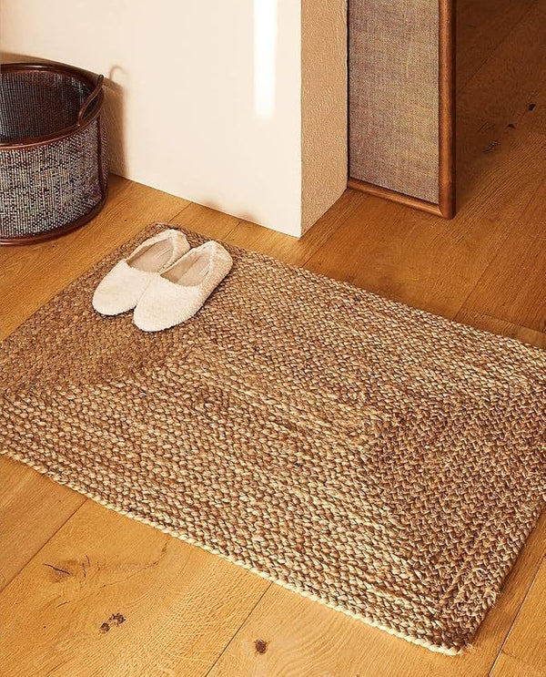 Natural Anti Slip Floor Jute Door Mat in Home Kitchen Office Entrance Gray Ophion