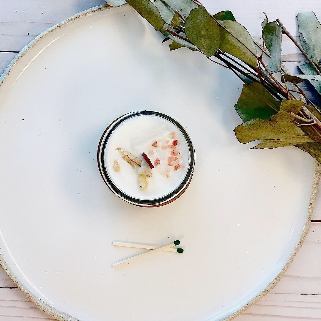 Space Clearing Candle/ Intention Candle / Organic Soy Candle / Candle White Smokey
