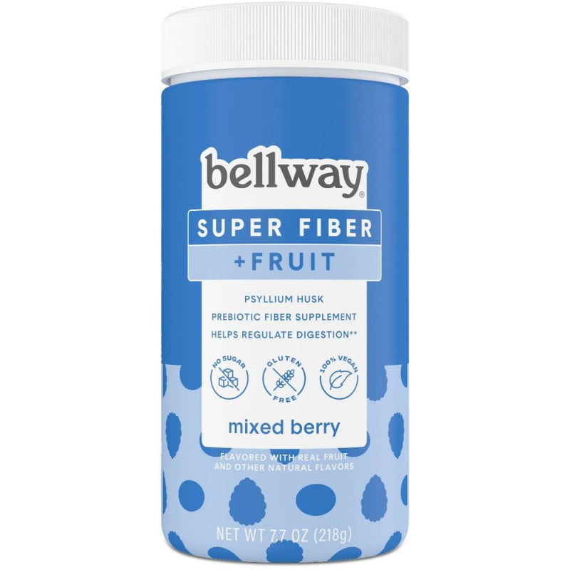 Bellway Super Fiber + Fruit – Mixed Berry, 7.7 oz | Organic Psyllium Husk, Sugar-Free, Gut Health Support