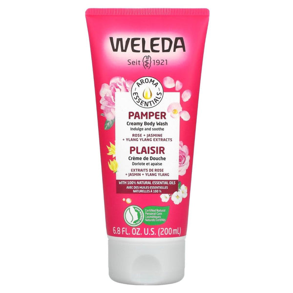 Weleda Pamper Creamy Body Wash – 6.8 fl oz | Rose, Jasmine & Ylang Ylang | Luxurious Natural Cleanser